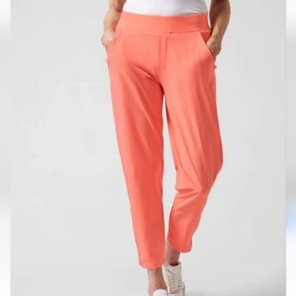 Athleta Brooklyn Ankle Pant Size 6 Orange Coral Pink Trousers - Picture 3 of 8